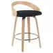 Sonia Oak and Black Upholstered Swivel Counter Height Stool