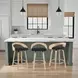 Sonia Oak and Black Upholstered Swivel Counter Height Stool