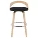 Sonia Oak and Black Upholstered Swivel Bar Stool