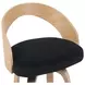 Sonia Oak and Black Upholstered Swivel Bar Stool
