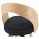 Sonia Oak and Black Upholstered Swivel Bar Stool