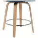 Sonia Oak and Blue Upholstered Swivel Counter Height Stool