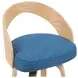 Sonia Oak and Blue Upholstered Swivel Bar Stool