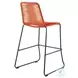 Shasta Tangerine Rope Stackable 30" Outdoor Bar Stool Set of 2