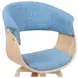 Summer Oak and Light Blue Upholstered Dining Chair