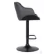 Toby Black Powder Coated With Grey Faux Leather Adjustable Bar Stool
