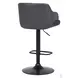 Toby Black Powder Coated With Grey Faux Leather Adjustable Bar Stool