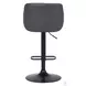 Toby Black Powder Coated With Grey Faux Leather Adjustable Bar Stool