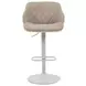 Toby Ivory and Vintage Taupe Upholstered Swivel Bar Stool