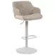 Toby Ivory and Vintage Taupe Upholstered Swivel Bar Stool