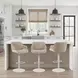 Toby Ivory and Vintage Taupe Upholstered Swivel Bar Stool