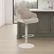 Toby Ivory and Vintage Taupe Upholstered Swivel Bar Stool