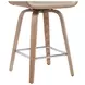Tyler White Wash and Vintage Brown Upholstered Swivel Counter Height Stool