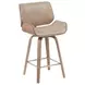 Tyler White Wash and Vintage Brown Upholstered Swivel Counter Height Stool