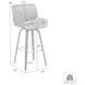 Tyler White Wash and Vintage Brown Upholstered Swivel Counter Height Stool