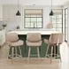 Tyler White Wash and Vintage Brown Upholstered Swivel Counter Height Stool