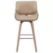 Tyler White Wash and Vintage Brown Upholstered Swivel Bar Stool