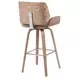 Tyler White Wash and Vintage Brown Upholstered Swivel Bar Stool