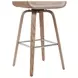 Tyler White Wash and Vintage Brown Upholstered Swivel Bar Stool
