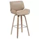 Tyler White Wash and Vintage Brown Upholstered Swivel Bar Stool