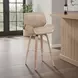 Tyler White Wash and Vintage Brown Upholstered Swivel Bar Stool