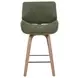 Tyler White Wash and Vintage Green Upholstered Swivel Counter Height Stool