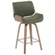 Tyler White Wash and Vintage Green Upholstered Swivel Counter Height Stool