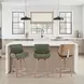 Tyler White Wash and Vintage Green Upholstered Swivel Counter Height Stool