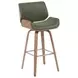 Tyler White Wash and Vintage Green Upholstered Swivel Bar Stool