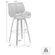 Tyler White Wash and Vintage Green Upholstered Swivel Bar Stool