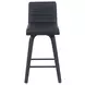 Vienna Brushed Black and Black Upholstered Swivel Counter Height Stool