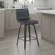 Vienna Brushed Black and Black Upholstered Swivel Counter Height Stool