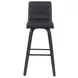 Vienna Brushed Black and Black Upholstered Swivel Bar Stool