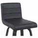Vienna Brushed Black and Black Upholstered Swivel Bar Stool