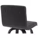 Vienna Brushed Black and Black Upholstered Swivel Bar Stool