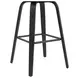 Vienna Brushed Black and Black Upholstered Swivel Bar Stool