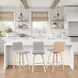 Vienna Oak and Gray Upholstered Swivel Counter Height Stool