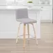 Vienna Oak and Gray Upholstered Swivel Counter Height Stool