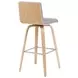 Vienna Oak and Gray Upholstered Swivel Bar Stool