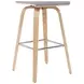 Vienna Oak and Gray Upholstered Swivel Bar Stool