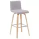 Vienna Oak and Gray Upholstered Swivel Bar Stool