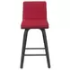 Vienna Brushed Black and Red Upholstered Swivel Counter Height Stool