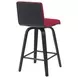 Vienna Brushed Black and Red Upholstered Swivel Counter Height Stool
