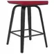 Vienna Brushed Black and Red Upholstered Swivel Counter Height Stool