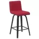 Vienna Brushed Black and Red Upholstered Swivel Counter Height Stool