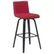 Vienna Brushed Black and Red Upholstered Swivel Bar Stool