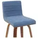 Vienna Walnut and Vintage Blue Upholstered Swivel Counter Height Stool