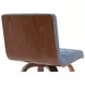 Vienna Walnut and Vintage Blue Upholstered Swivel Counter Height Stool
