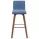 Vienna Walnut and Vintage Blue Upholstered Swivel Bar Stool