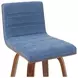 Vienna Walnut and Vintage Blue Upholstered Swivel Bar Stool